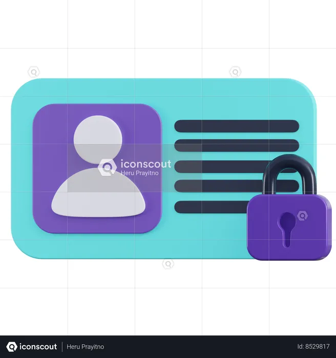 Secure Personal Data  3D Icon