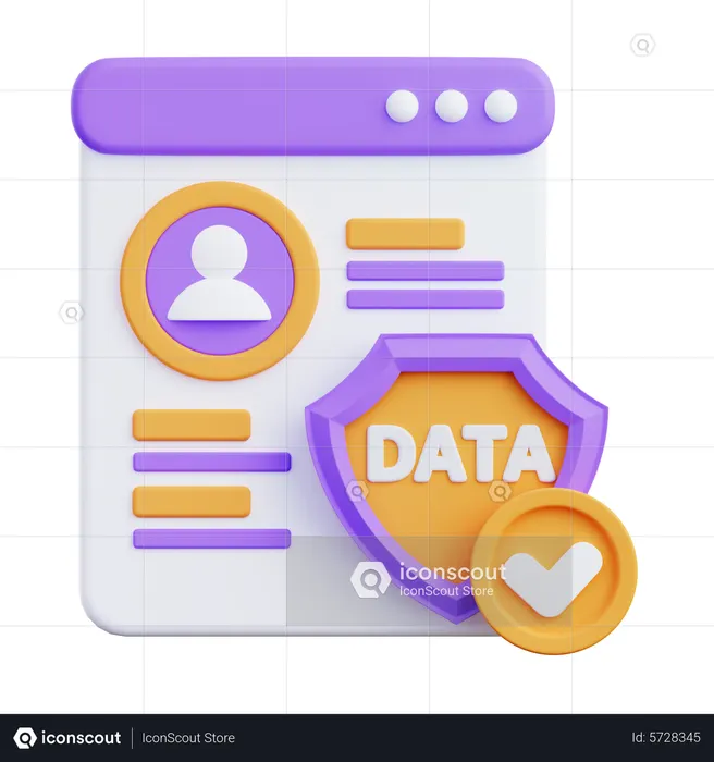 Secure Personal Data  3D Icon