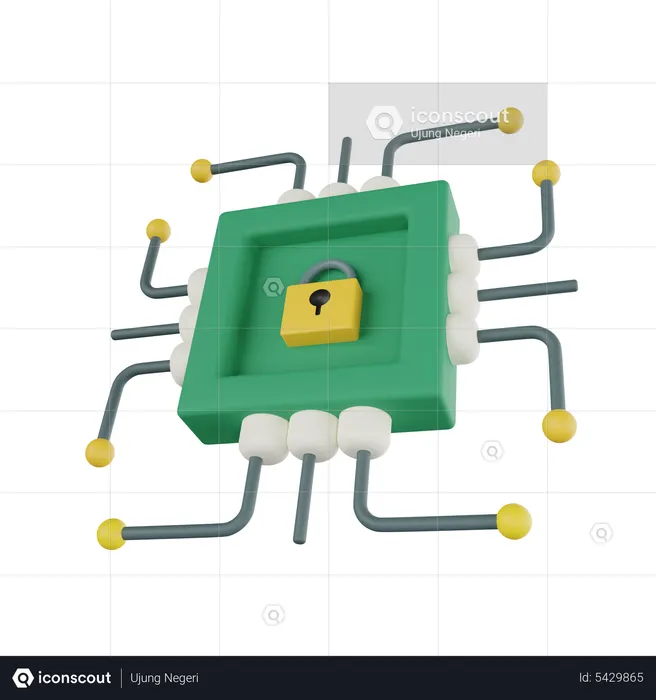 Secure Processor  3D Icon