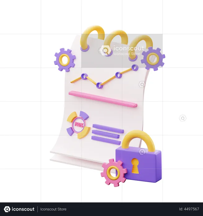 Secure Report  3D Illustration