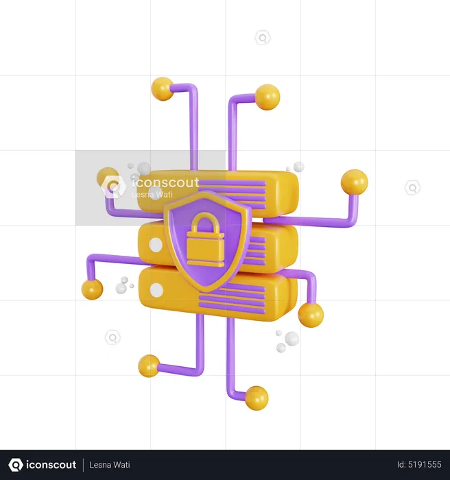 Secure Server Connection  3D Icon