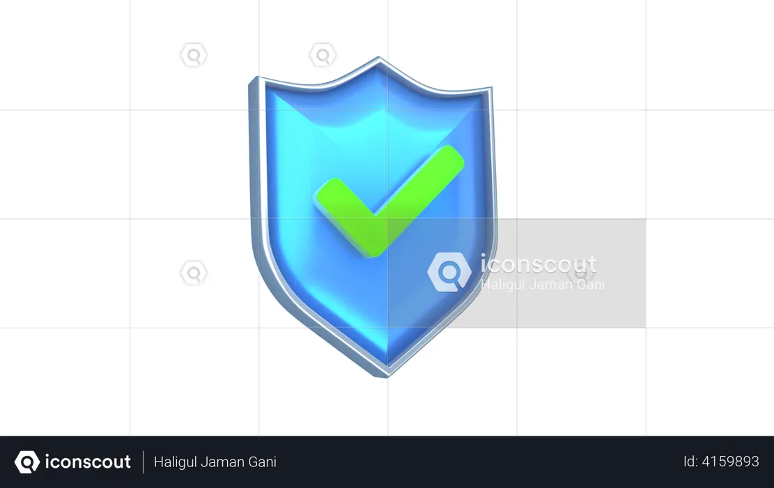 Secure Shield  3D Illustration