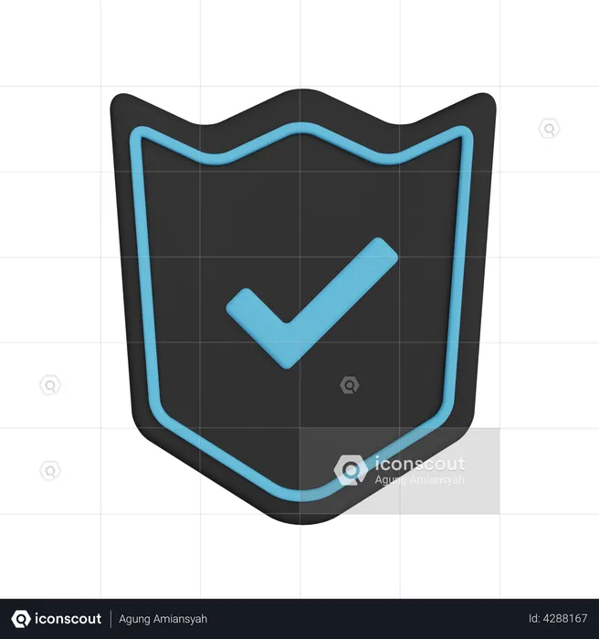 Secure Shield  3D Illustration