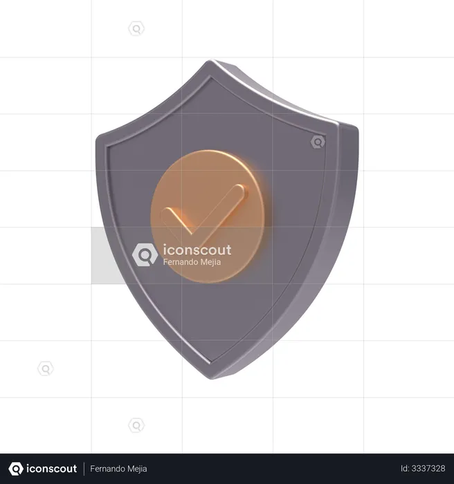 Secure Shield  3D Illustration