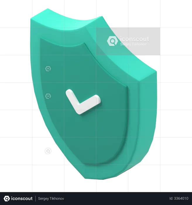 Secure Shield  3D Illustration