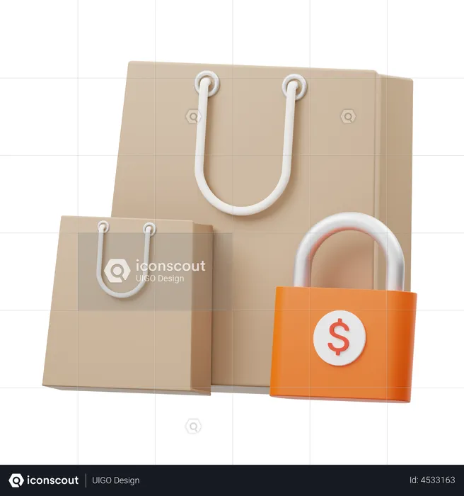 Secure Shopping  3D Illustration