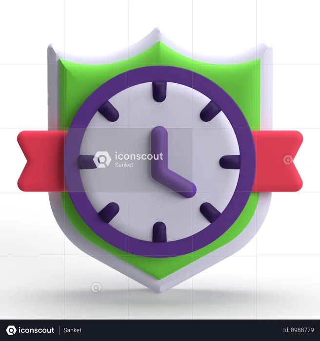 Secure Time Management  3D Icon