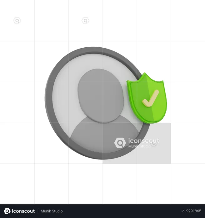 Secure User Account  3D Icon
