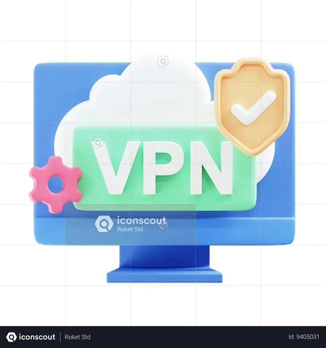Secure Vpn  3D Icon