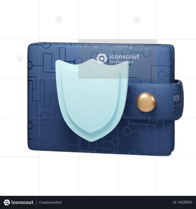 Secure Wallet  3D Illustration