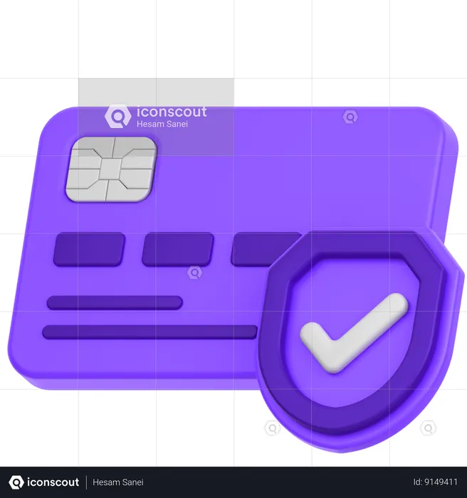 Secured Card  3D Icon
