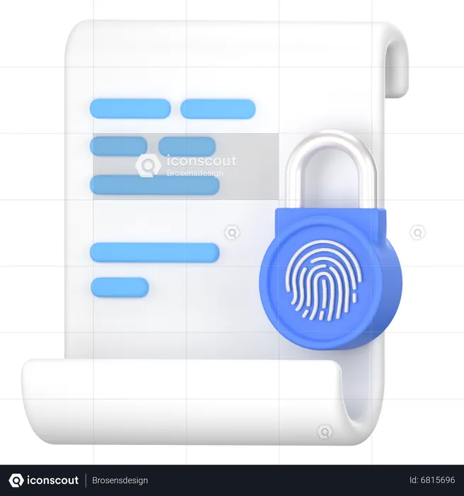 Secured Document  3D Icon