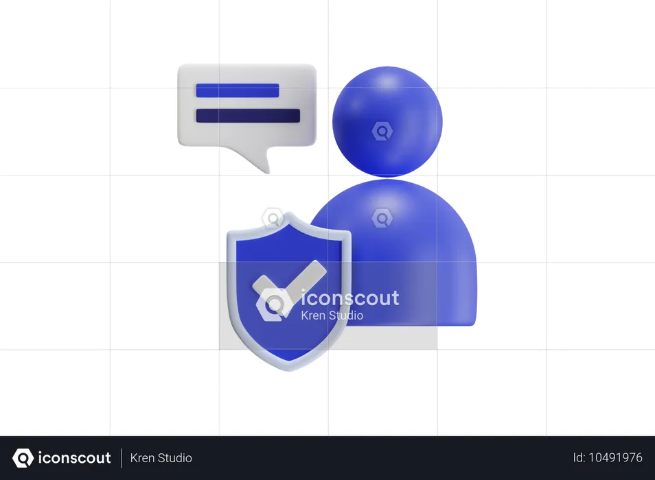 Chat personnel de sécurité  3D Icon