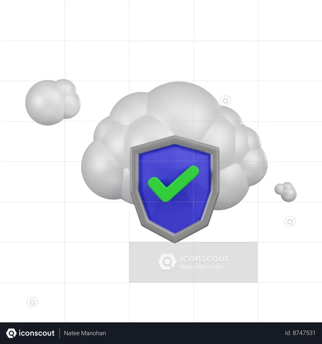 Sécurité du cloud  3D Icon