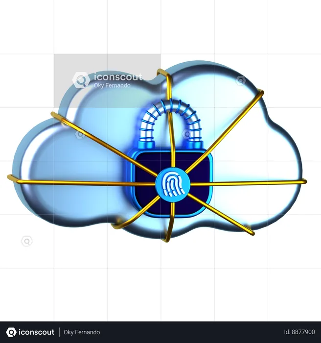 Sécurité du cloud  3D Icon