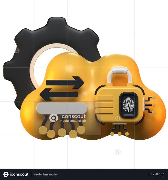 Sécurité du cloud  3D Icon