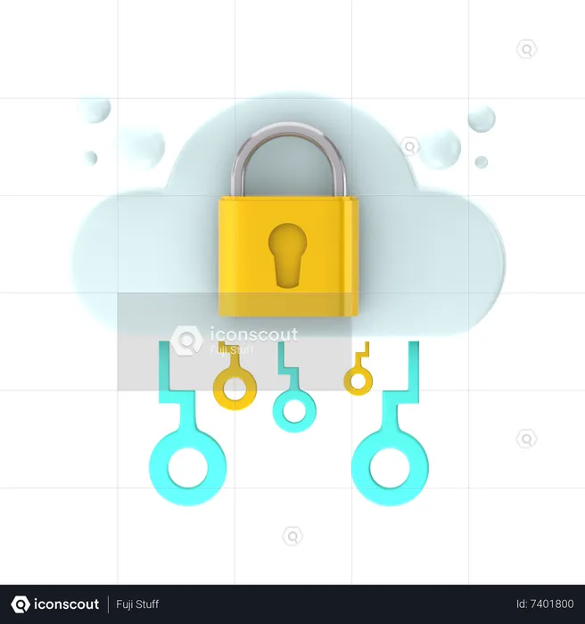 Sécurité du cloud  3D Icon