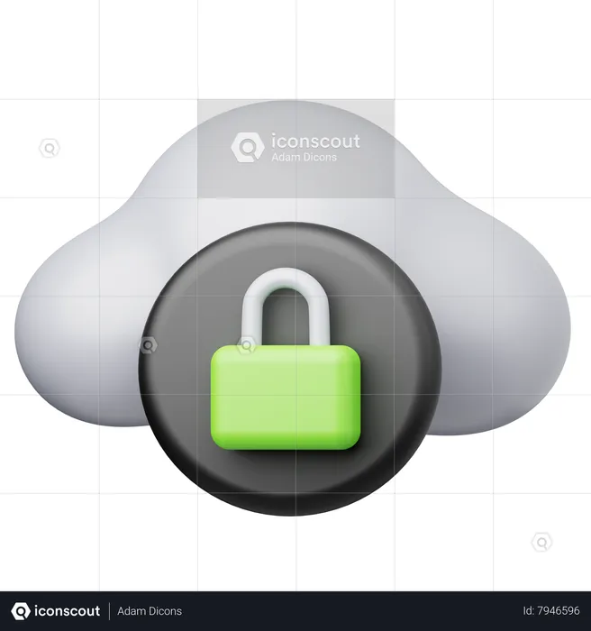 Sécurité du cloud  3D Icon