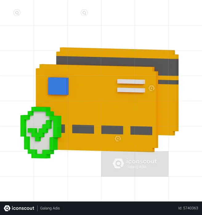 Sécurité des paiements par carte de crédit  3D Icon