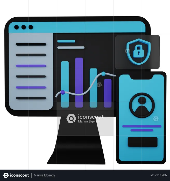 Sécurité des données  3D Icon