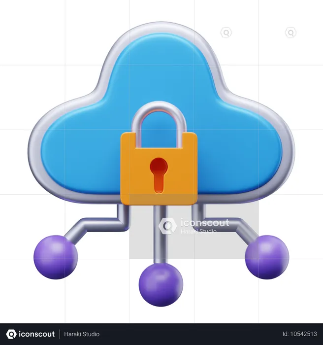 Sécurité du cloud  3D Icon