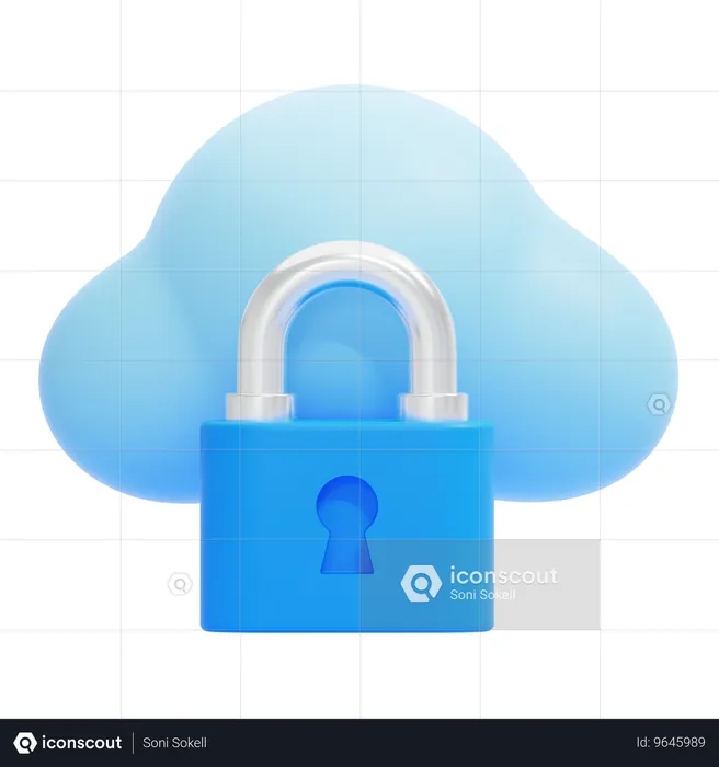 Sécurité du cloud computing  3D Icon