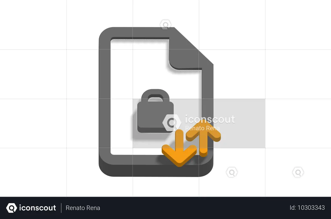 Sécurité des fichiers  3D Icon