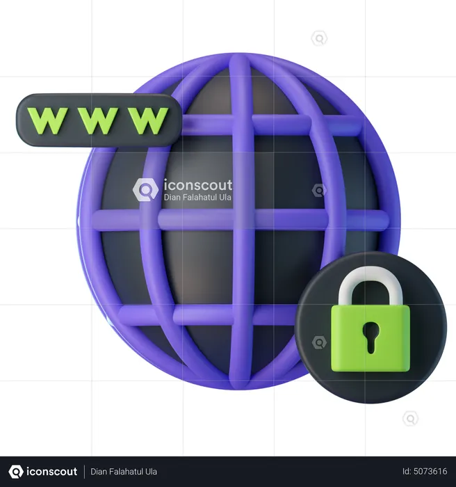 Sécurité du site Web  3D Icon