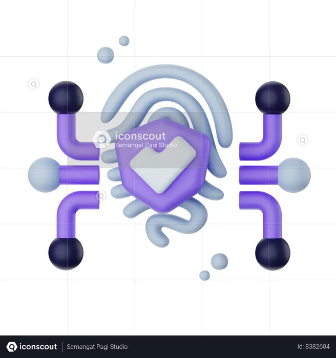 Sécurité des empreintes digitales  3D Icon