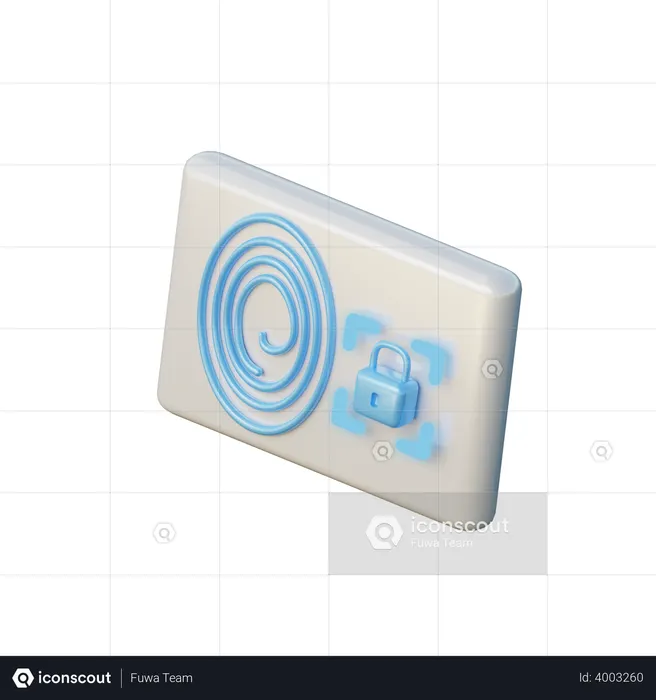 Sécurité des empreintes digitales  3D Icon