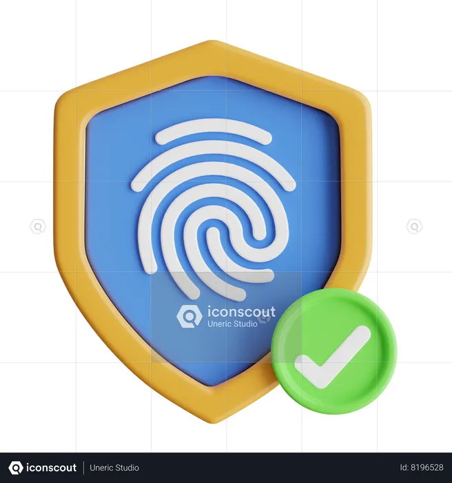 Sécurité des empreintes digitales  3D Icon