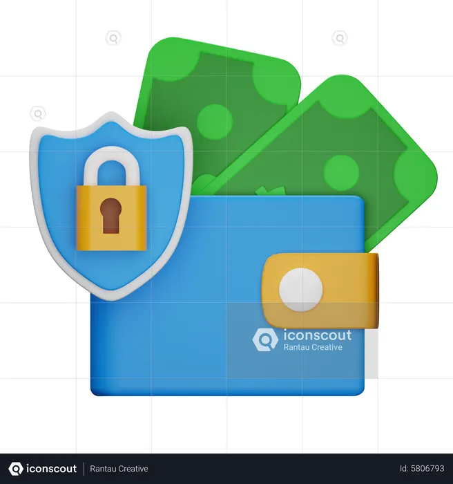 Financement de la sécurité  3D Icon