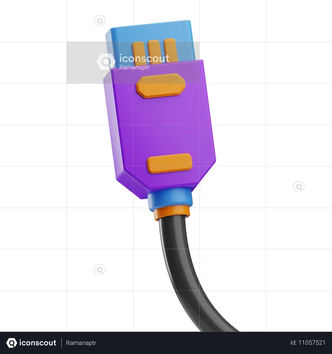 Sécurité Internet USB  3D Icon