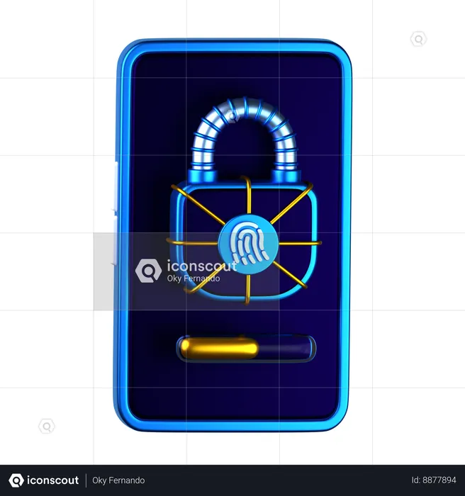 Sécurité mobile  3D Icon