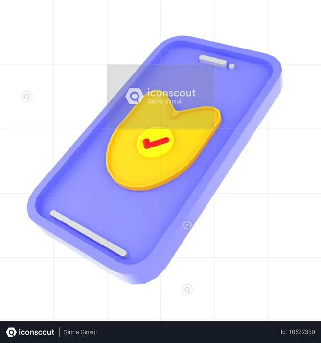 Sécurité mobile  3D Icon