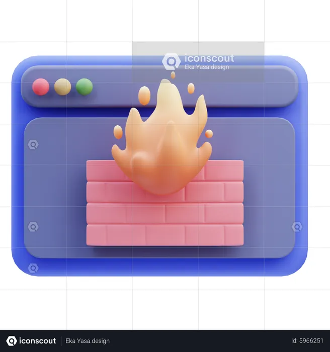 Pare-feu de sécurité  3D Icon