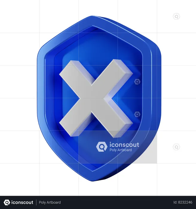Security Badge Denied  3D Icon