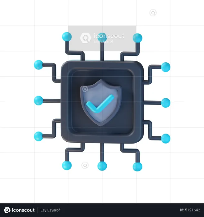 Security Chip  3D Icon