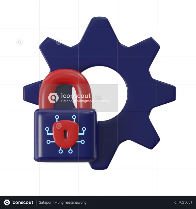 Security Gear  3D Icon