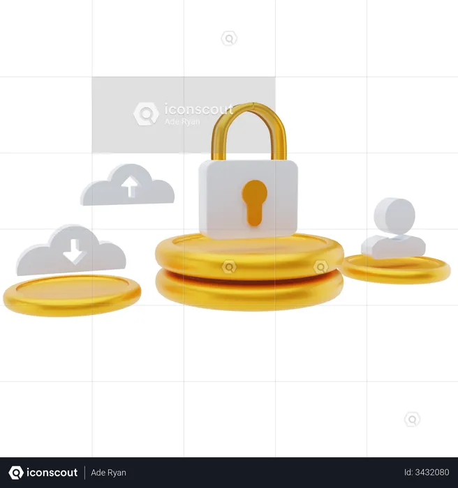 Security in blockchain  3D Illustration