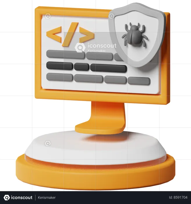 Security Programming  3D Icon