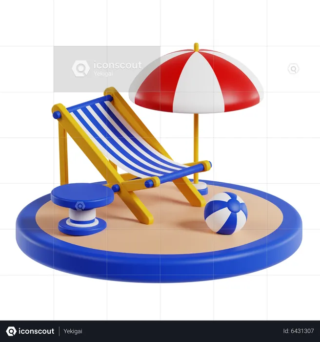 Sedia da spiaggia  3D Icon