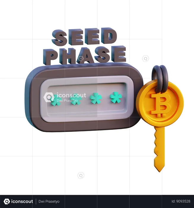 Seed phase security  3D Icon