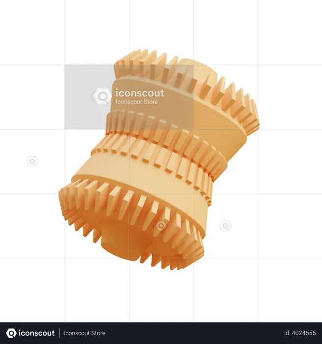 Segmented Double Drum  3D Illustration