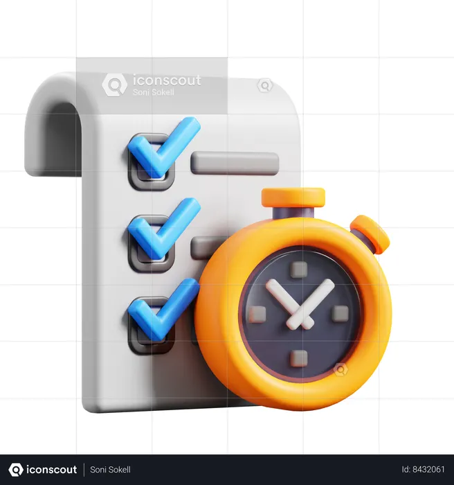 Seguimiento del tiempo  3D Icon