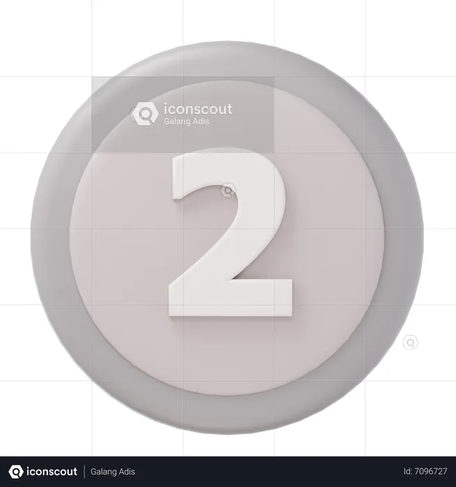 Medalla de Plata del Segundo Lugar  3D Icon