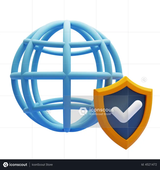 Segurança da Internet  3D Icon