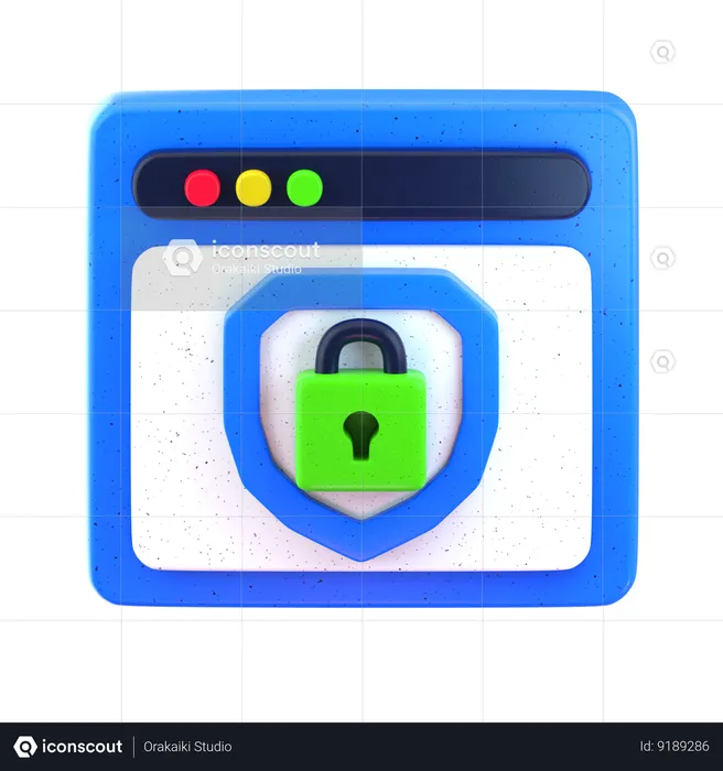 Segurança de páginas da web  3D Icon