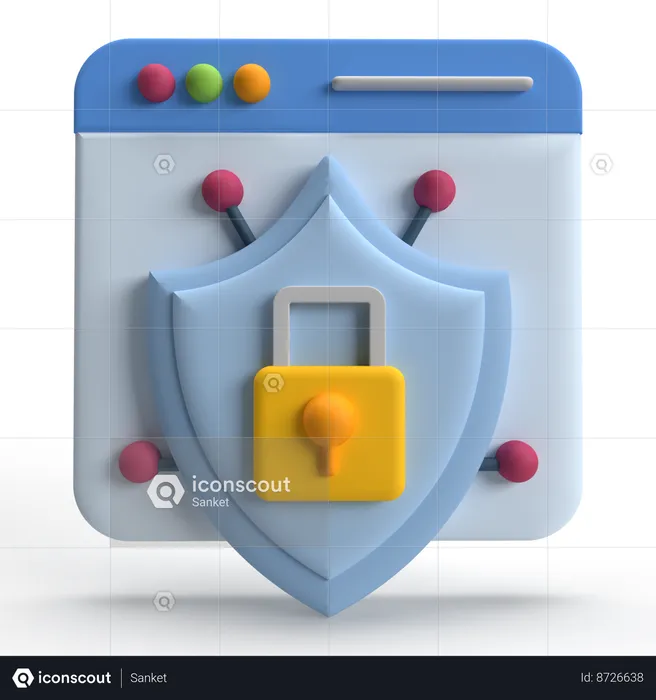 Segurança na Web  3D Icon