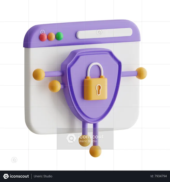 Segurança na Web  3D Icon